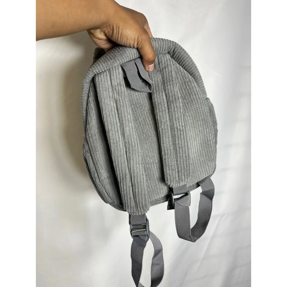 Naturally KIDS Grey‎ Corduroy Dinosaur Backpack with Detachable Triceratops Toy